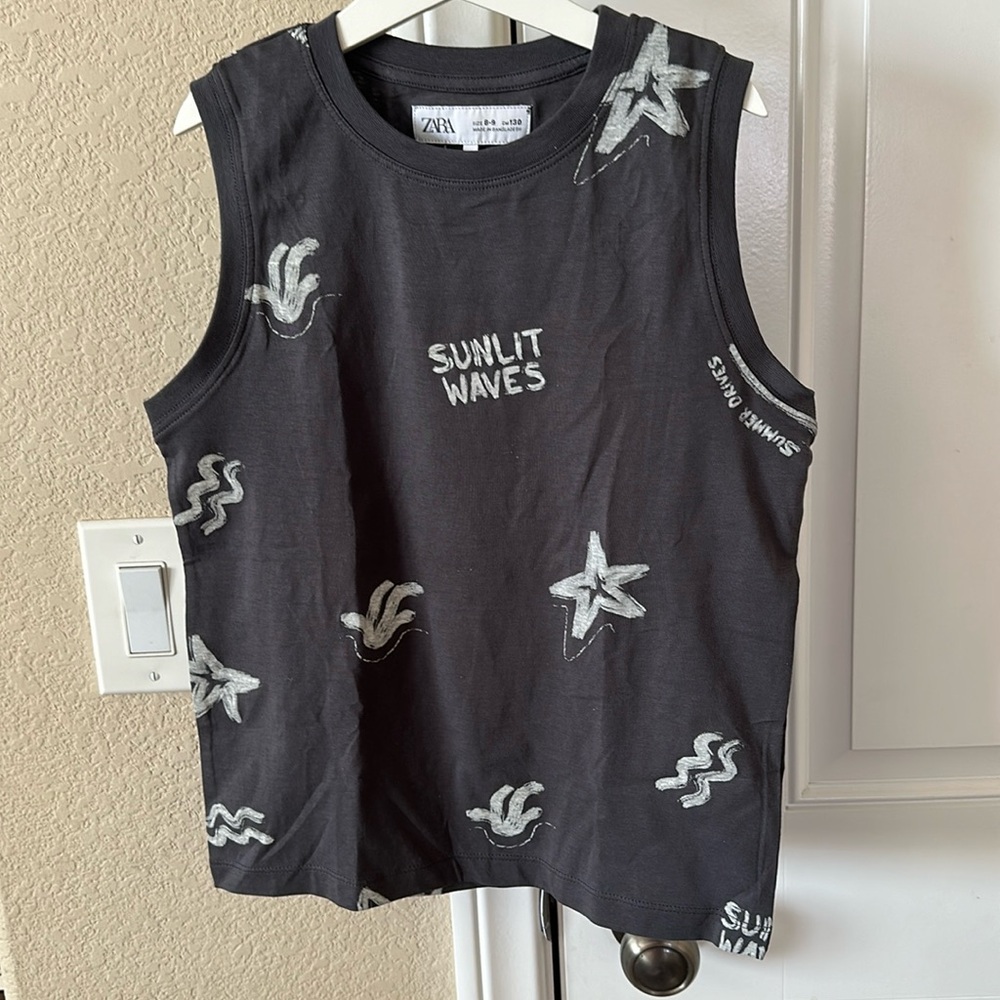 New with Tags Zara Gray Sleeveless Top Size 8-9